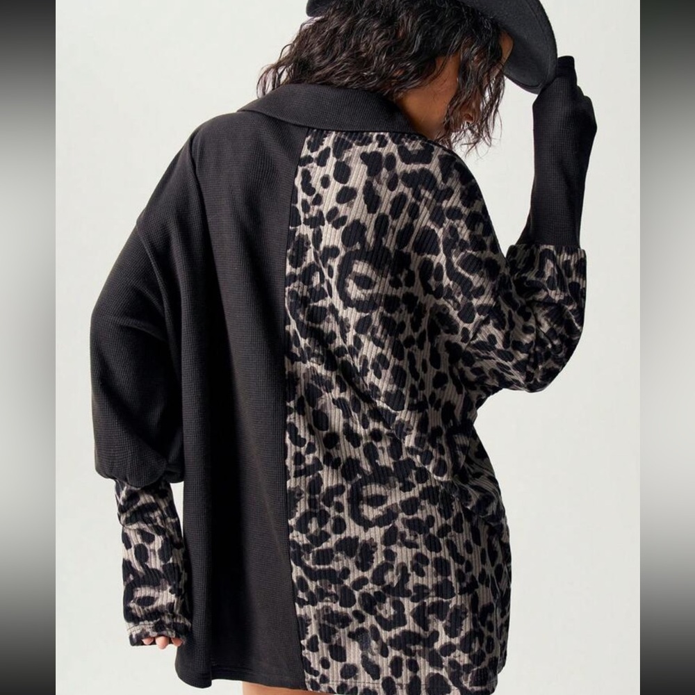 Boho style animal print long sleeve a casual type women’s size Large XL NWT - Picture 4 of 5
